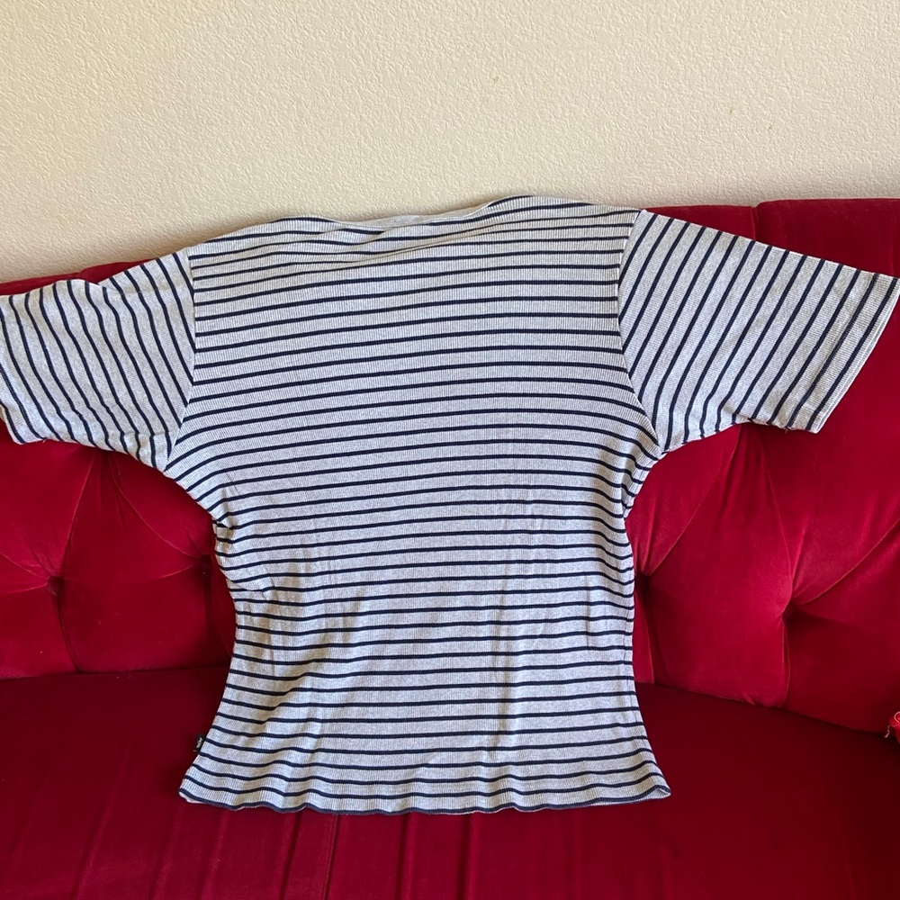 Mossimo Mens Striped V Neck Tee - Gray & Navy - Picture 4 of 4